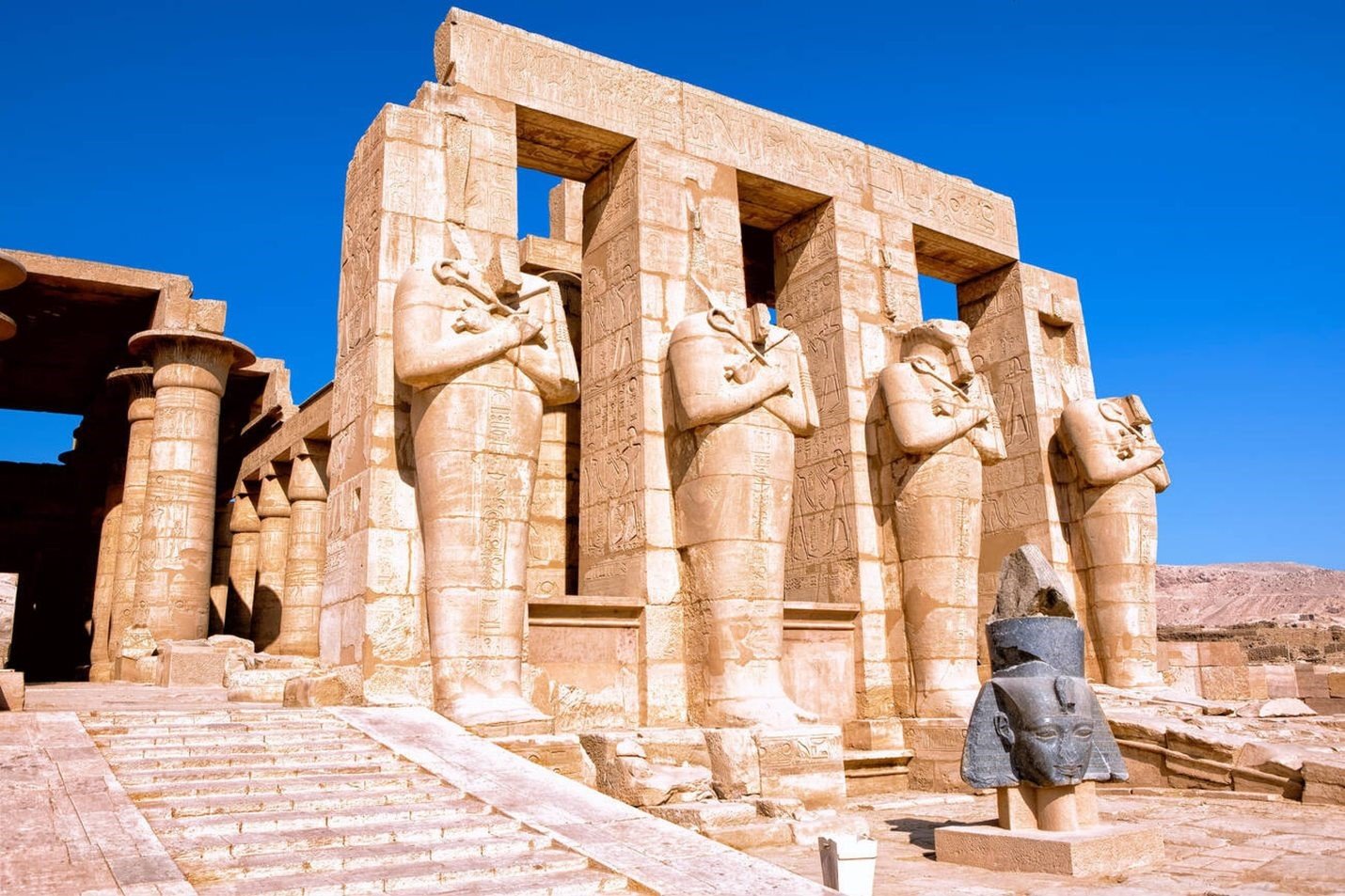 the ramesseum memorial temple near luxor egypt