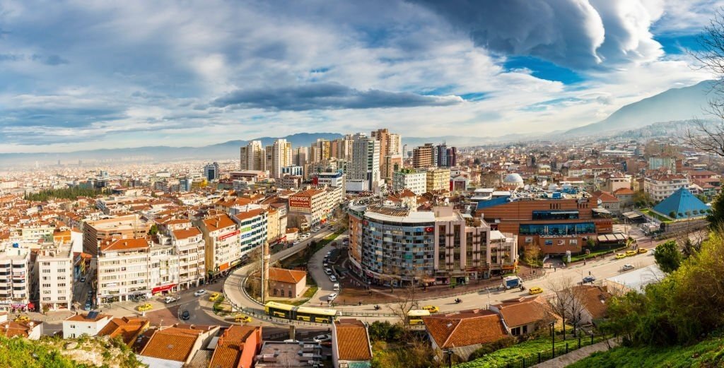 Bursa City view from Bursa Castle. Bursa is populer tourist destination in Turkey.